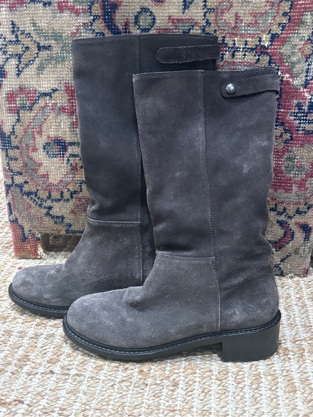Vince Gray Suede Mid-Calf Boots | Women’s Size 6 | Made in Italy
